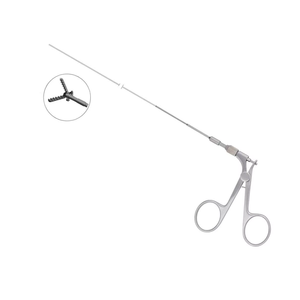 Porte-aiguille laparoscopique manuel en acier inoxydable, outil de simulation et d'entraînement chirurgical, à mâchoires courbées et droites, avec diverses poignées - Product Image 6