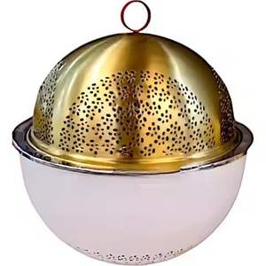Calentador de Alimentos Premium Moderno con Caja Dorada, Elegante Servidor de Buffet con Cúpula y Soporte Arquitectónico de Acero Inoxidable - Product Image 3