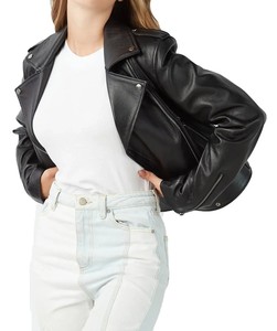 <b>Women</b> Casual Leather <b>Jacket</b> Premium Faux Leather Streetwear Fashion Outerwear OEM ODM Wholesale Manufacturer - Product Image 6