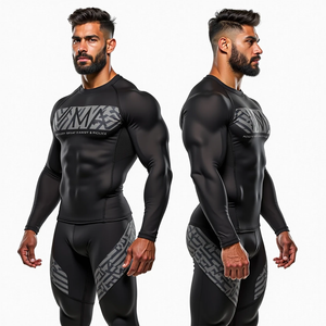 Maillot de combat MMA léger, T-shirt de compression élastique pour sportifs, Impression personnalisée, BJJ, Grappling, Entraînement de lutte, Fitness - Product Image 4