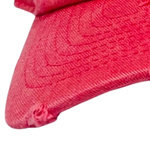Gorra de Béisbol Ajustable de Algodón Lavado Estilo Vintage con Letra Bordada Verde y Efecto Desgastado Rosa Intenso AKA, Moda Casual - Product Image 5