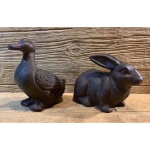 Ensemble de 2 sculptures de lapins en bronze, décoration de Pâques pour jardin, fournitures agricoles, technique de moulage à la main - Product Image 6