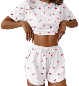 Ensemble court d'hiver vintage à carreaux pour femme, respirant, séchage rapide, léger, 2 pièces, vente chaude - Product Image 1