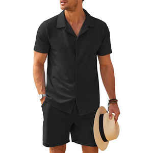 Ensembles Courts pour Hommes Vêtements Décontractés Été Homme Ensemble 2 Pièces Tenues de Sport pour Hommes Chemises et Shorts Ensembles Masculins Gym - Product Image 3