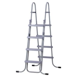 Escalera de piscina de acero tipo A de 4 peldaños para piscinas elevadas de pared alta de 52 pulgadas con capacidad de 300 lb para entrada/salida - Product Image 1