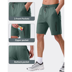 Embroidery <b>Patch</b> Custom Logo Joggers <b>Shorts</b> High Quality Lightweight 100% Polyester Cotton <b>Short</b> Side Buttons Gym <b>Shorts</b> For <b>Men</b> - Product Image 2