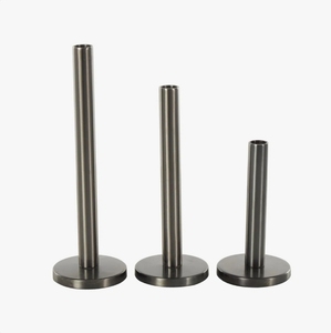 Support de bougie conique tubulaire en métal brossé foncé, fait main, durable, écologique, style industriel moderne, pour centre de table, vente en gros - Product Image 2