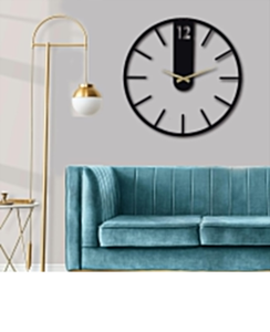 Handmade Minimalist Black <b>Metal</b> Wall <b>Clock</b>: Silent Quartz Mechanism - Product Image 3