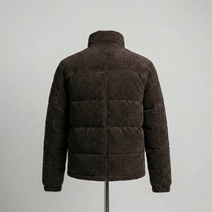 Chaqueta Bomber de Lana para Hombre, Diseño Otoñal, con Logotipo Personalizado al por Mayor, Cuello Alto, Impermeable, Acolchada y Texturizada - Product Image 2