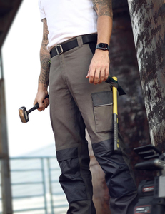 Pantalons de travail professionnels pour la construction, tissu renforcé, multi-poches, fournisseur de vêtements de travail - Product Image 3