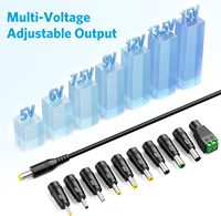 Adaptateur d'alimentation universel 45W 5V 6V 7.5V 9V 12V 13.5V 15V 3A Max pour appareils électroniques domestiques, bande LED, routeur, lecteur vidéo