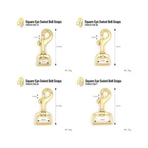 Mousqueton en laiton professionnel solide et sûr avec anneaux à rouleaux Boulon pivotant à œil rond Boutons-pression Boucles de barre centrale étanches - Product Image 2
