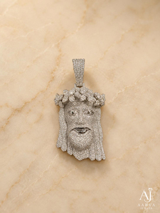Pendentif Croix Chrétienne en Argent 925 et Moissanite, Coupe Ronde Brillante, Plaqué Or Rose, Charme Religieux Unisexe, Bijou Hip Hop pour Fête - Product Image 1