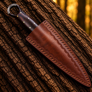 Couteau artisanal forgé en acier Damas, lame fixe personnalisée, couteau de chasse, de camping et d'extérieur, manche en bois, lame en acier artisanal, vente en gros - Product Image 2