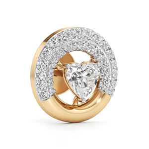 Boucles d'oreilles en diamant taillé en forme de cœur, or massif 18 carats, bijoux de mariage de luxe pour femmes - Product Image 3