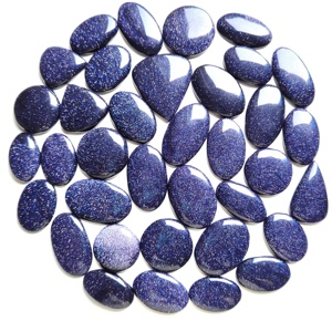 Cabujón Natural de piedras preciosas sueltas de Sitara de Sol Azul de alta calidad con ambos lados pulido joyería de tamaño de forma mixta - Product Image 2