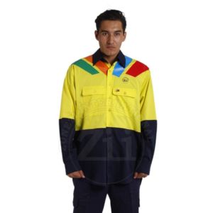 100% Cotton <b>Long</b> Sleeve Men Shirt NFPA2112/CAT2 Flame Resistant FR Shirts FR Welding Fire Retardant Shirts High Visibility - Product Image 4