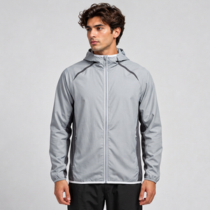 Chaqueta con capucha morada para hombre, cortavientos, ligera, deportiva, para correr, para primavera - Product Image 6