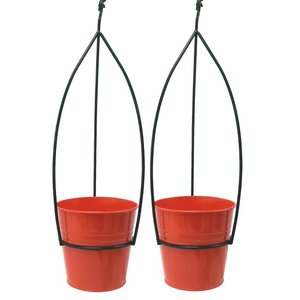 Luxury Decorative Metal Basket <b>Planter</b> with Contemporary Leaf Design for Patio and Balcony Enhancement - Product Image 4