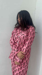Ensemble de pyjama pour femmes à imprimé floral, manches longues, 100% coton, vêtements de nuit doux, longueur intégrale, col en V, décontracté, été, automne - Product Image 3