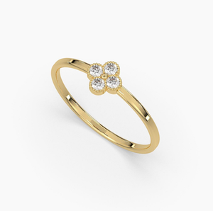 Bague solitaire minimaliste en or 14 carats avec diamant de laboratoire certifié IGI, bijou élégant pour femme, idéal pour les fêtes, les anniversaires et le quotidien - Product Image 1