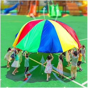 Vibrant Rainbow <b>Parachute</b> for Fun Group Games Outdoor <b>Play</b> and Team Activities Perfect for Kids Parties School and Family Fun - Product Image 4
