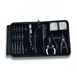 Juego de herramientas al por mayor para instalación de extensiones de cabello: herramienta de crimpado de microenlaces, aguja de gancho para cabello, pinzas de pico de pato, separador de cabello para dedo - Product Image 5