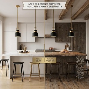 Lámpara Colgante de Metal Negra, Ecológica, Duradera y Contemporánea, Lámpara de Techo para Isla de Cocina, Comedor, Bar, Hogar - Product Image 6