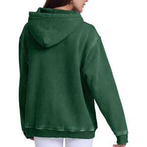 Sweat-shirt à capuche pour homme, coupe ample, respirant, en molleton polyester/coton, délavé à l'acide, écologique, personnalisable - Product Image 3