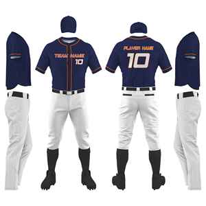 Ensemble de maillots de baseball personnalisés pour hommes, bleu marine turquoise, manches courtes, polyester sublimé respirant, toutes saisons, taille adulte - Product Image 2