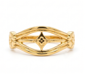 DIVYORO แหวนลายฉลุเคลือบทอง 22k สำหรับผู้หญิงแบบคลาสสิก - Product Image 1