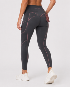 Vibe Craft Women's Mid Waist <b>Leggings</b> Black Teal Solid Spandex/<b>Polyester</b> Quick Dry Anti-Bacterial Breathable Warm All Seasons - Product Image 6