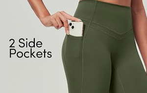 HAWK SPORTS INDUSTRIES Leggings de sport sans couture taille haute pour femme, longueur intégrale, vert olive, respirant et extensible pour l'entraînement - Product Image 3