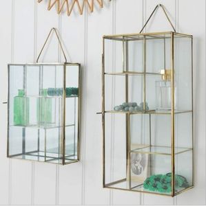 We lady — présentoir mural vintage en verre et laiton, boîte de terrarium, boîte à bijoux, jardinière - Product Image 3