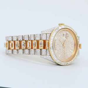 Reloj de diamantes Moissanite de lujo para hombre, acero inoxidable, analógico automático, de 41mm ventana de cristal, estilo Hip Hop totalmente helado de alta calidad - Product Image 2