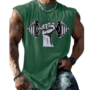 Wholesale New Arrival Sportswear <b>Men</b> Athletic Gym Sleeveless tank Tops Quickly Dry Breathable Polyester Cotton tank Top - Product Image 4