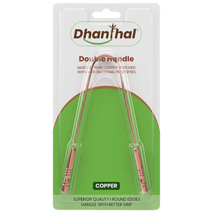 Raspador de Lengua de Cobre Puro Dhanthal, Diseño Artesanal, Antideslizante, Ecológico, de Doble Mango, Calidad Alimentaria, Venta al Por Mayor - Product Image 2
