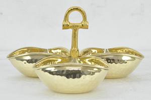 Cuencos de Lujo para Decoración de Bodas, Artesanía Metálica, Cuenco para Servir Dátiles y Chocolate, Asas con Diseño de Bocado de Caballo, Cuenco Dorado, Sets de Regalo, Centro de Mesa - Product Image 2