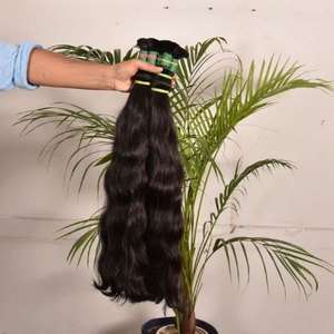 Natural Premium Quality 100% Virgin Remy Brazilian Human Hair Bulk Raw South Indian Temple Hair <b>Extensions</b> - Product Image 2