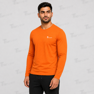 <b>Mens</b> Lightweight Breathable <b>Long</b> <b>Sleeve</b> <b>T</b> <b>Shirts</b> Jersey Crew Neck Full <b>Sleeve</b> 100% Cotton Eco-Friendly Quick Dry Regular Fit - Product Image 2