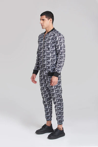 Unisex Full Length Windproof Polyester Fleece Printed Tracksuit Drawstring Closure Side Pockets Casual Paisley Pattern <b>Hooded</b> - Product Image 6