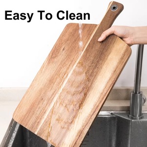 Planche à découper et à hacher en bois naturel REHMAN CRAFT avec poignée intégrée, écologique, épaisseur 1,5 cm, passe au lave-vaisselle - Product Image 6
