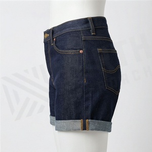 Womens Summer <b>Denim</b> Shorts <b>Stretch</b> Slim Fit Hole Tassel Casual Streetwear Fashionable Apparel Stylish Trendy Outfit Wear - Product Image 3