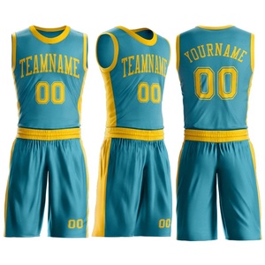 Conjunto de Uniforme de Baloncesto de Primera Calidad, 100% Poliéster, Malla Atlética, Diseño Personalizado con Nombre y Número del Equipo, Camiseta sin Mangas con Pantalones Cortos - Product Image 1
