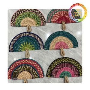 Abanico de mano tejido de paja de algas marinas ecológico |   Abanico de Seagrass Hecho a Mano para Resort Tropical y Picnic - Product Image 5