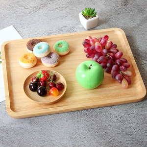 Plateau de service en bois d'hévéa, poli, empilable, moderne, pour cuisine et table, vente en gros pour fabricants - Product Image 1