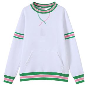 AKA White Stripe Chenille Crewneck Fraternity Nupe Pocket Premium Greek Apparel from Vendor alpha kapa alpha - Product Image 1