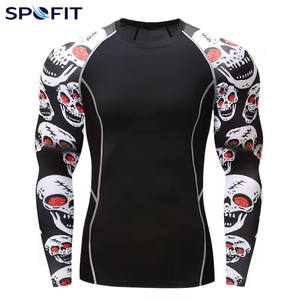 Custom Long Sleeve Rash Guard <b>Men</b> Sublimation BJJ MMA <b>Compression</b> <b>Shirt</b> Quick Dry UV Protection Gym Training Rash Guard OEM ODM - Product Image 2
