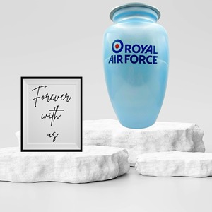Urna Conmemorativa para Cenizas de Adultos, Estilo Americano, con Emblema de la Fuerza Aérea de Estados Unidos, Esmaltada, Blanca, de 200 Pulgadas Cúbicas, Marca LU - Product Image 3