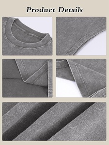 Camisetas sin mangas de punto de algodón lavado con ácido personalizadas para hombre, camisetas sin mangas holgadas para gimnasio, camisetas transpirables de secado rápido para entrenamiento y correr - Product Image 5